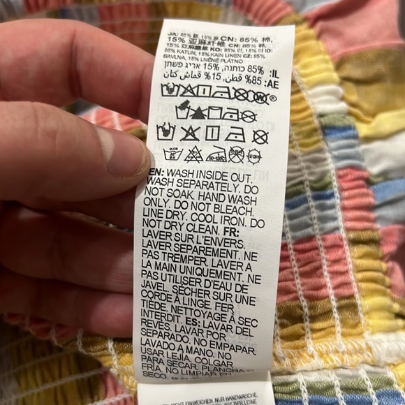 NWT Billabong smocked ruffle crop tank top pastel stripes L - Picture 6 of 6